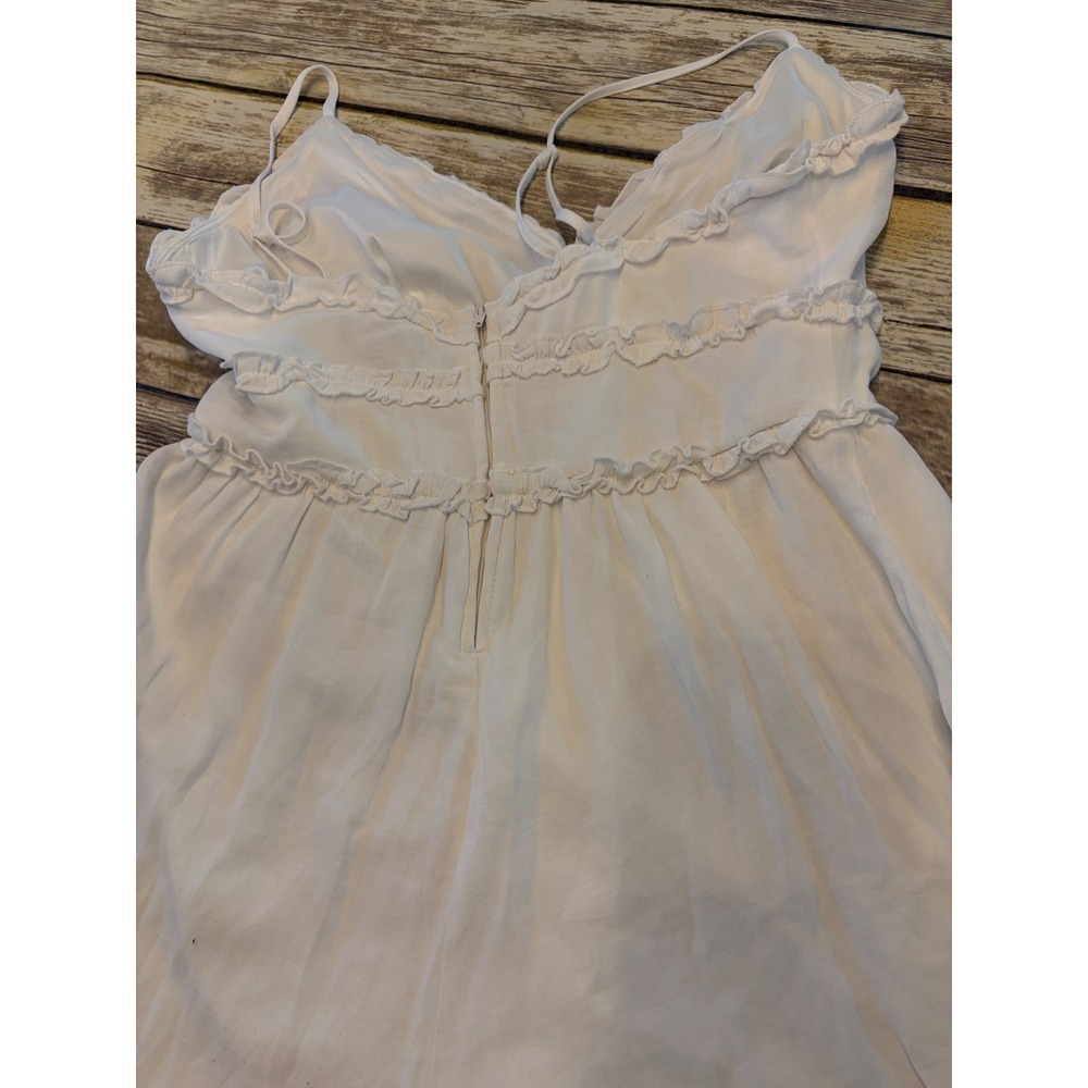 Trixxi Womens White Ruffle Sleeveless Shorts Romper XL Boho Festival Cottage - Picture 5 of 8